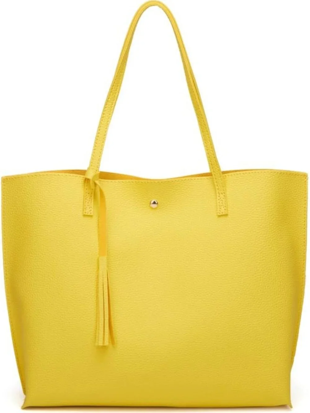 Soft Faux Leather Tote Shoulder Bag - Big Capacity, Stylish Tassel Handbag